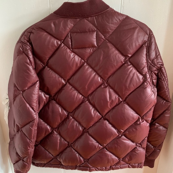 J.Crew Collection Shiny Maroon Puffer Bomber Jacket - Picture 6 of 8